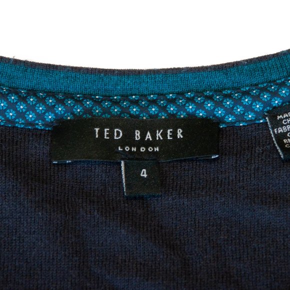 Ted Baker Red on Grey Cowden Crew Neck Sweater - Picture 2 of 4